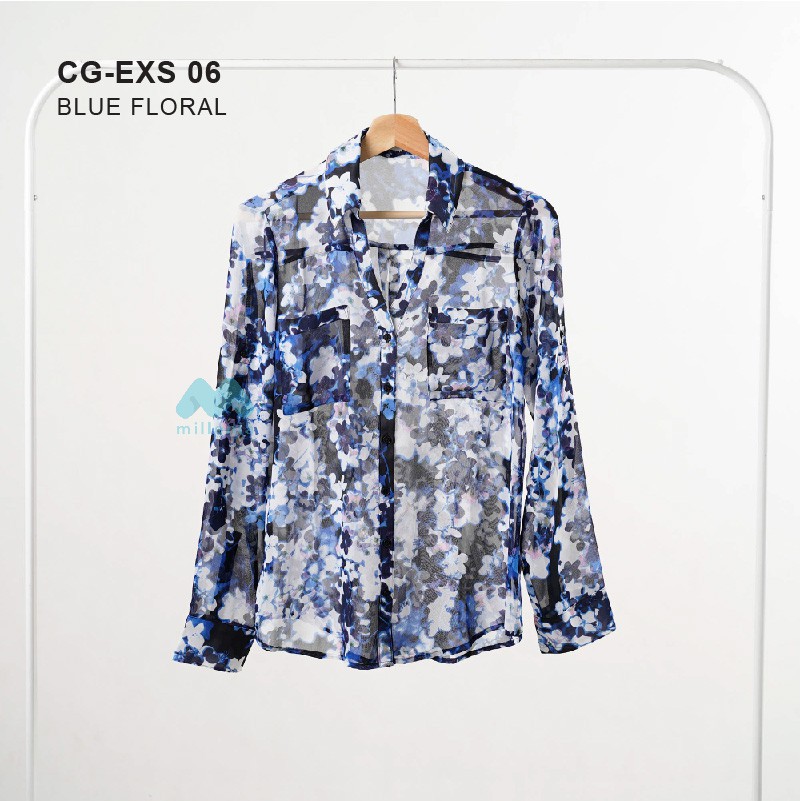 Kemeja Wanita- Portofino Vneck Double Pocket [CG-EXS 06]-3