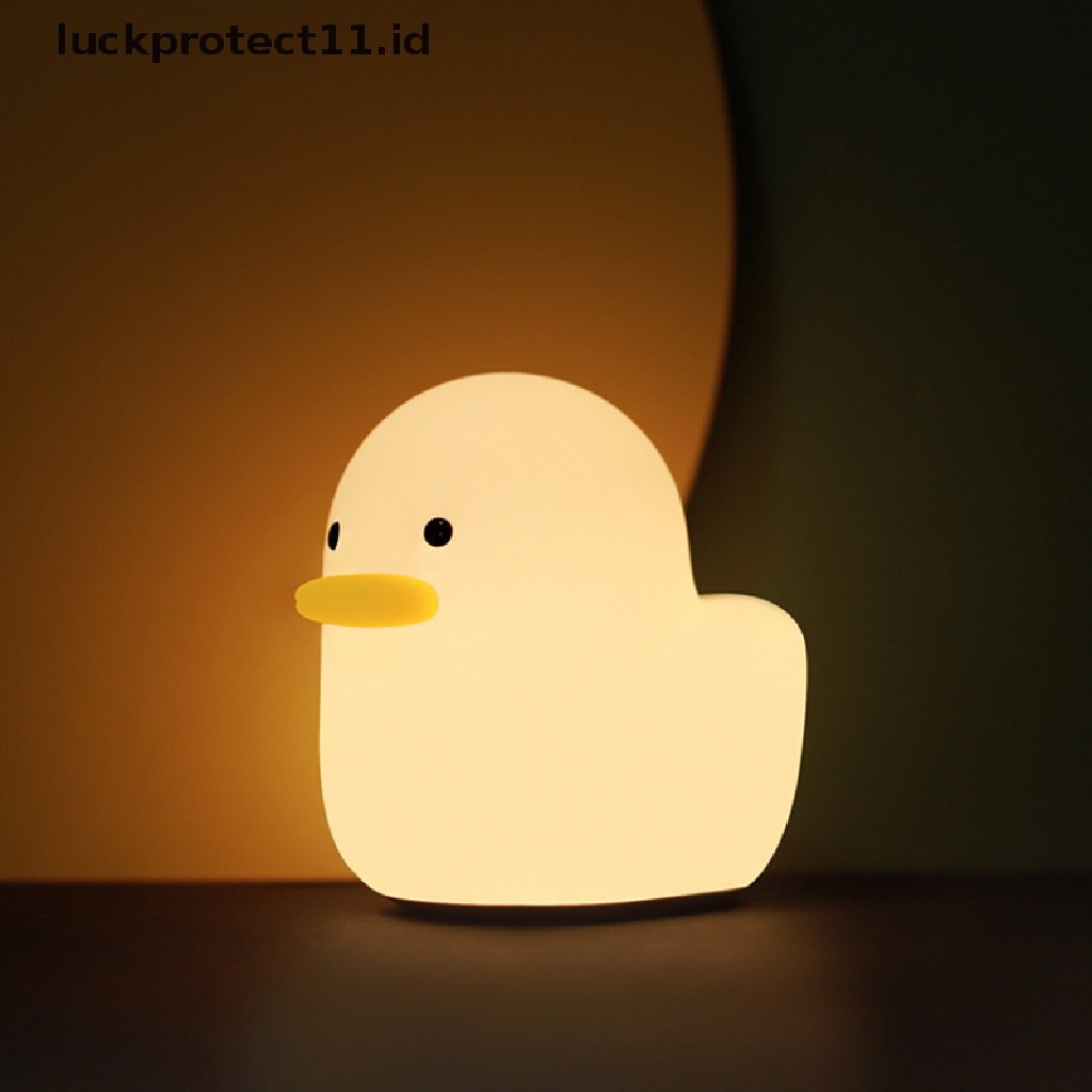 &lt; Luckprotect11. &lt; LuckproteksiId &gt; Lampu Malam Bentuk Bebek Lucu Bahan Silikon Dengan Sensor Sentuh Untuk Samping Tempat Tidur Bayi