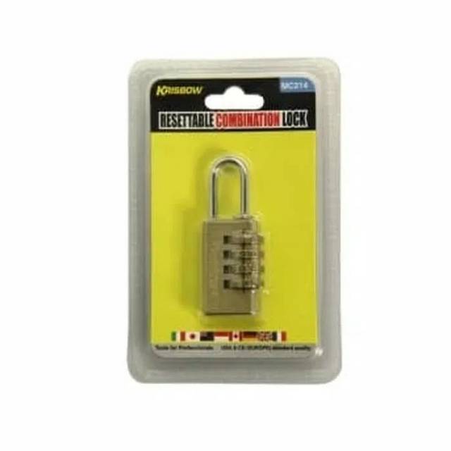 Krisbow Gembok Kuningan 4 Angka Kombinasi