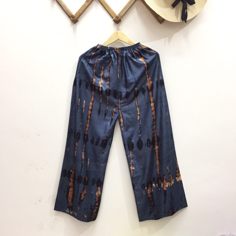 Kulot Celana Kulot Celana Bahan Rayon Motif Tie Dye Garis