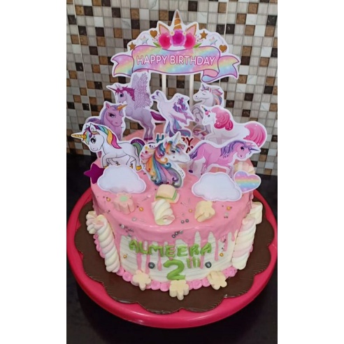 topper cake tema unicorn tipe c free nama