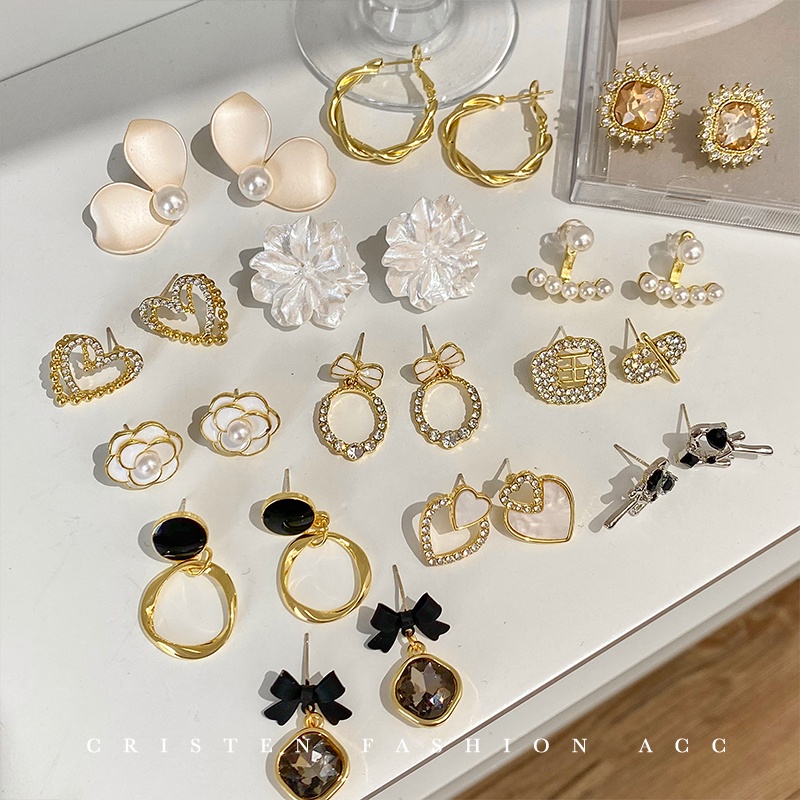 Anting Mutiara Bahan Metal Gaya Korea Untuk Wanita