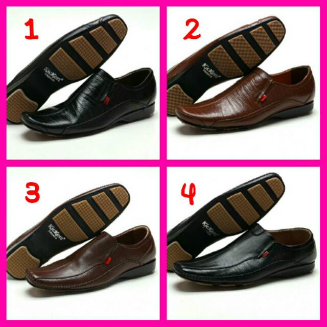 Sepatu Formal Slop Pria Kickers Kulit Original