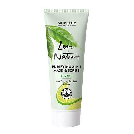 PRODUK Promo Produk Love Nature Purifying 2-in-1 Mask & Scrub with Organic Tea Tree & Lime - Masker 