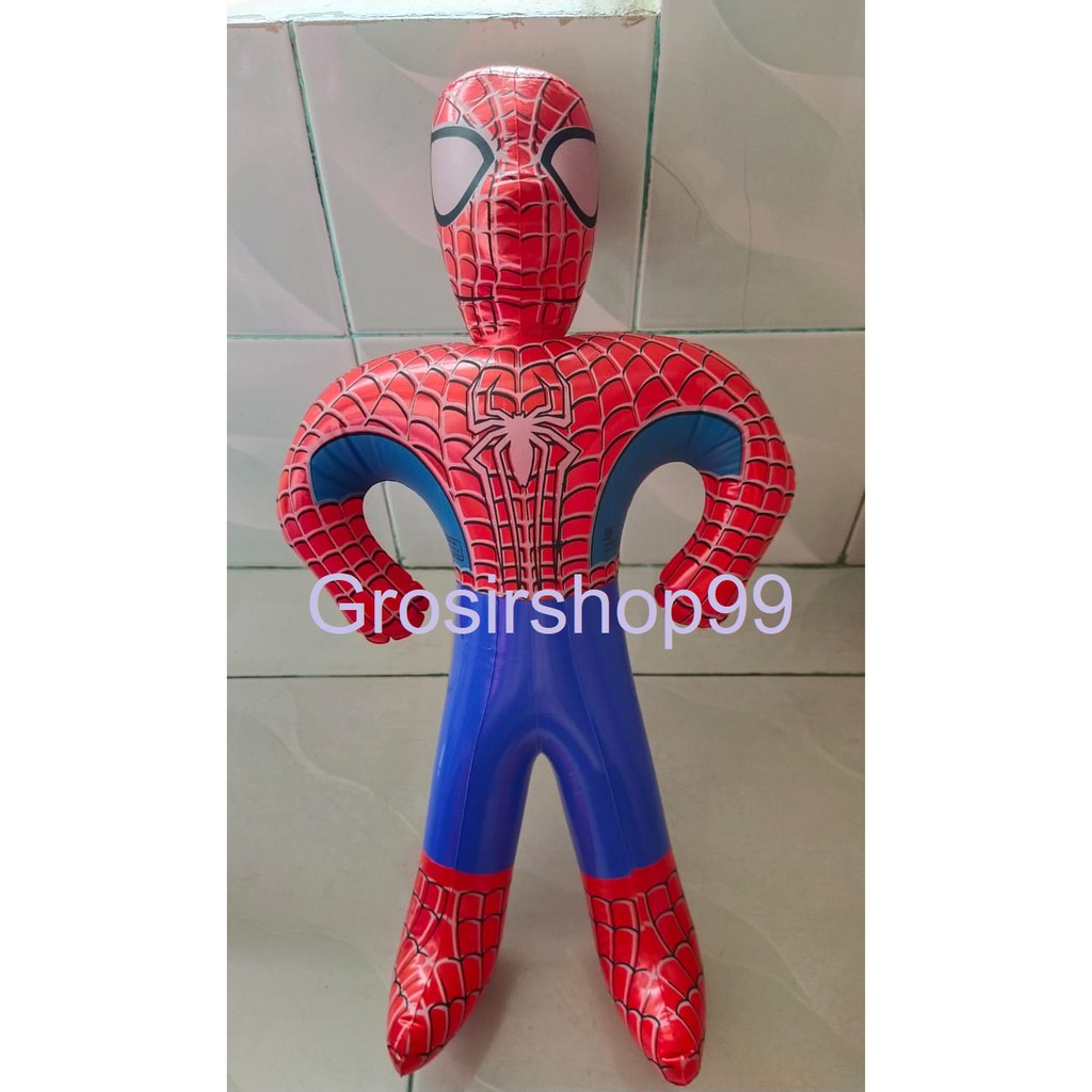 Mainan Balon Tiupan Boneka Spiderman Bahan PVC SNI