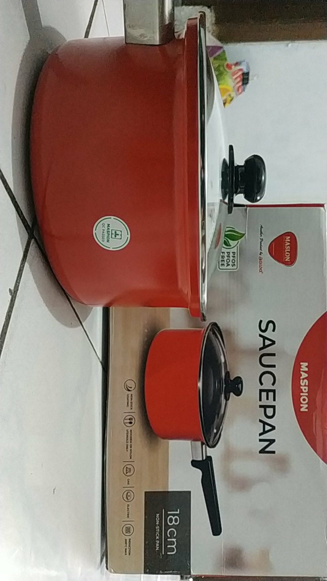 Maspion Panci Susu Anti Lengket Saucepan 18 Cm - Merah