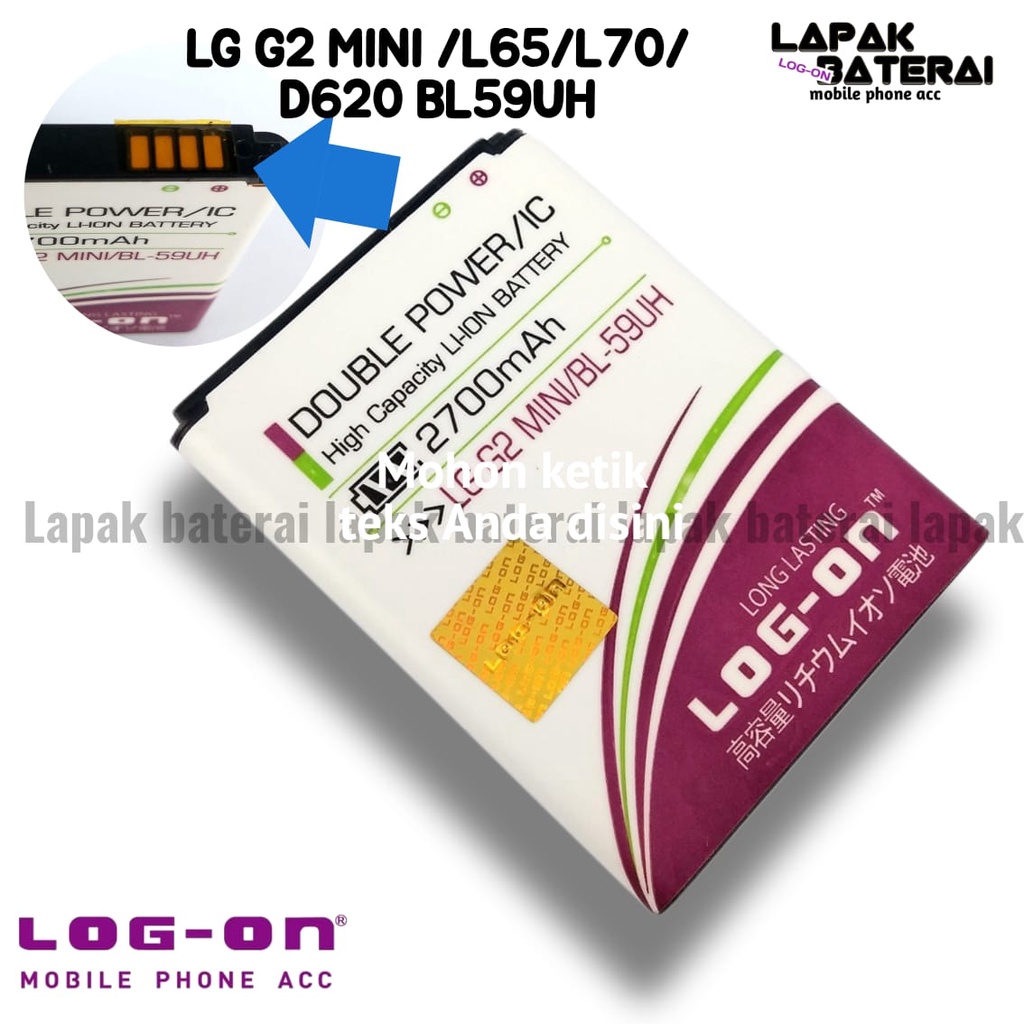 LOG - ON LG BL-59UH | G2 Mini Baterai Double IC Protection Battery Batre