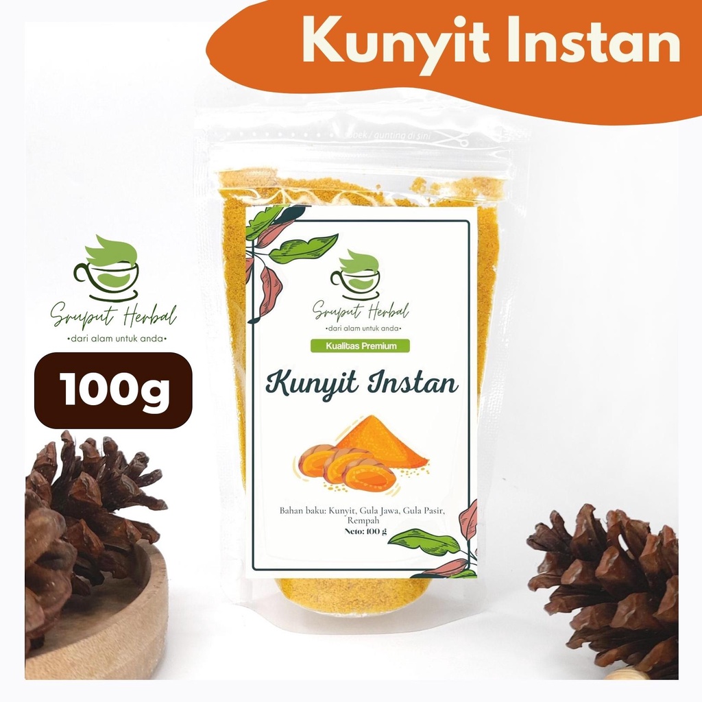 100gr Kunyit Instan Minuman Rempah Herbal 100% Premium Berkualitas Sruput Herbal