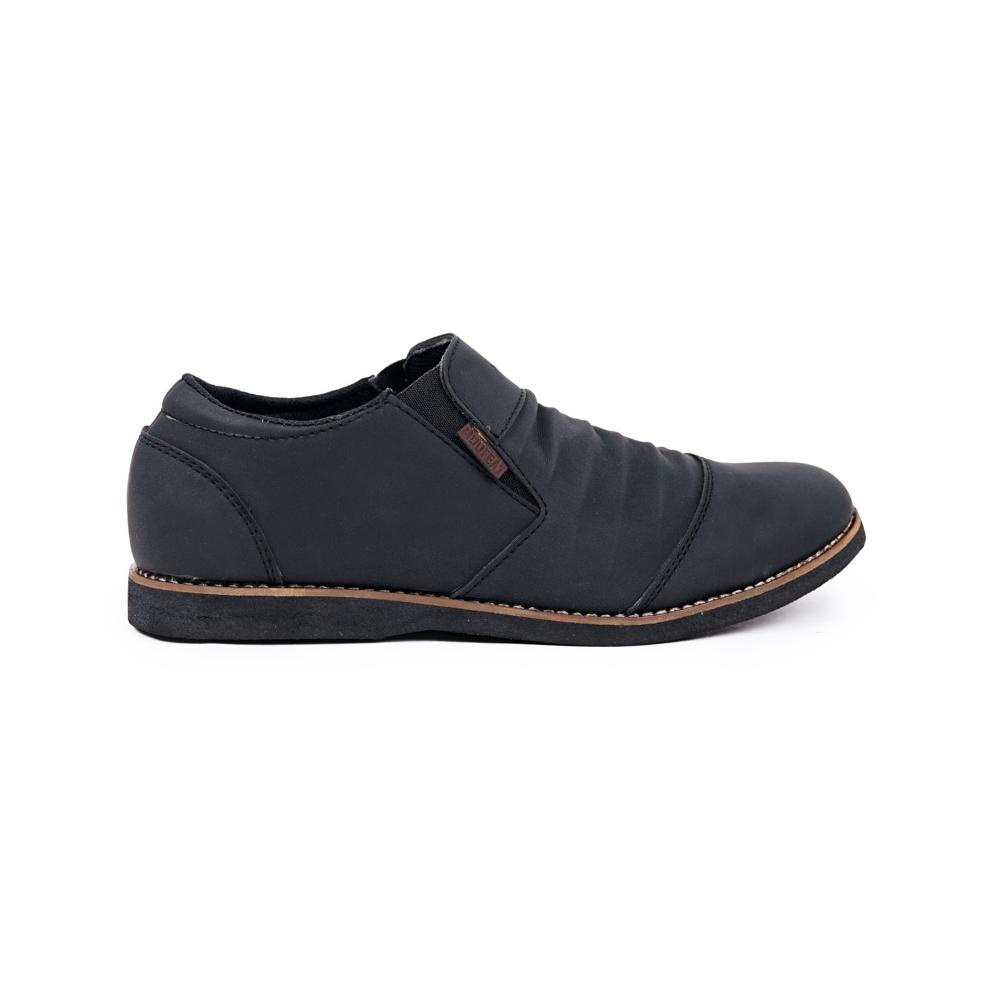 Moofeat Wrinkle - Sepatu Pria Casual Low Wrinkle Black