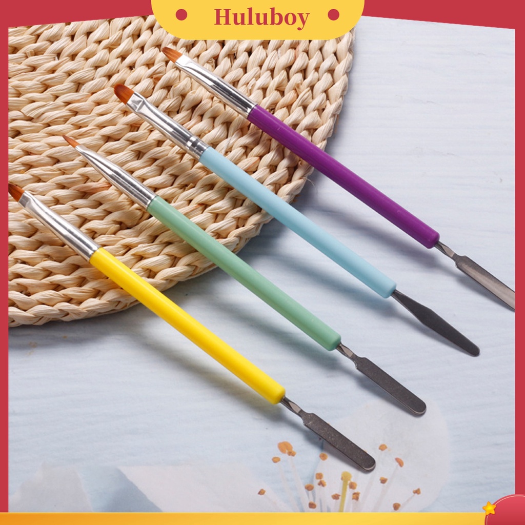Huluboy Huluboy♡ Pena Pencampur Pigmen Kutek Gel UV Akrilik Kepala Ganda Ultra Tipis Untuk Manicure