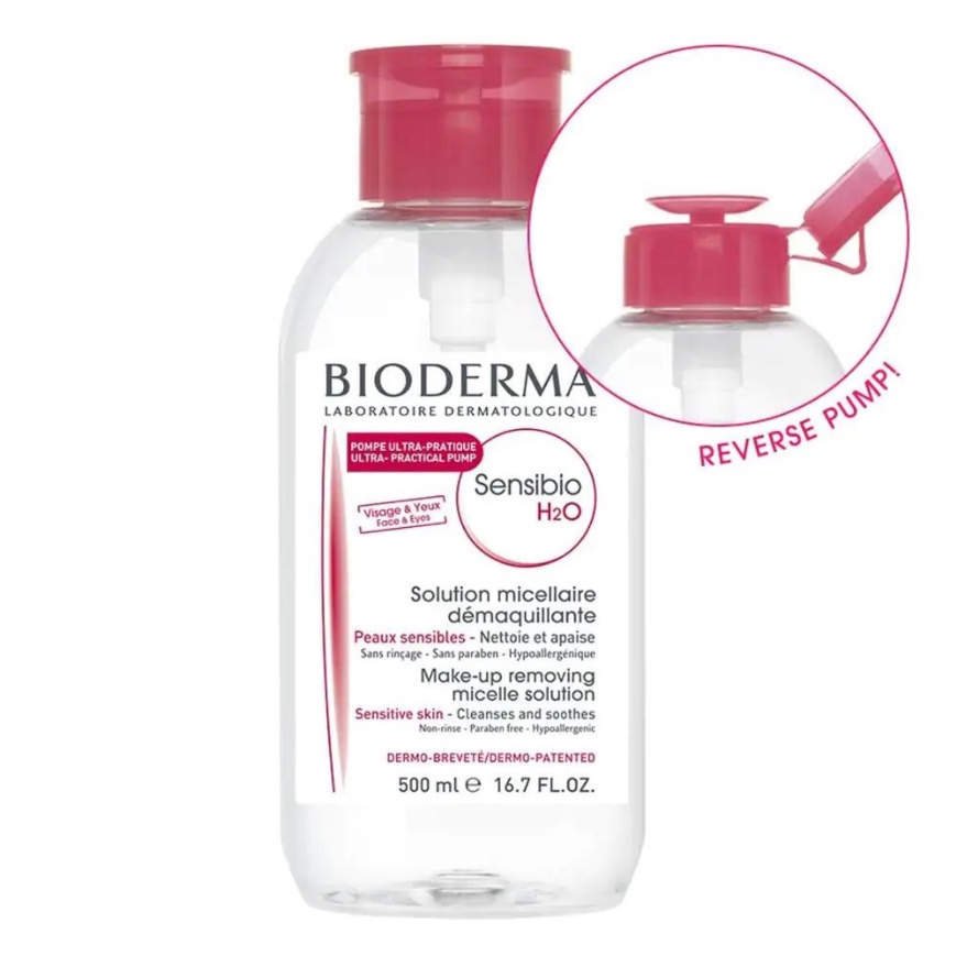 Bioderma Sensibio/Sebium  H2O Micellar Water  500ML [with Pump]  Pembersih Make Up