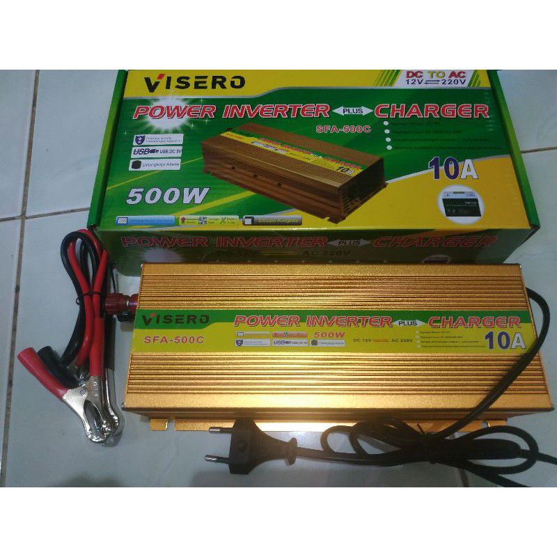 Power inverter visero 2 in 1 Plus charger 10A 500 Watt SFA 500W 10 Ampere