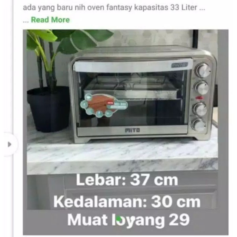 OVEN  MITO FANTASY 2 New MO-888 Elektrik OVEN Kapasitas 33L