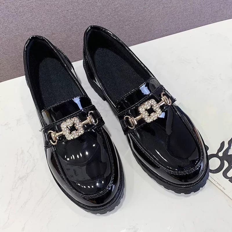 Sepatu Wanita Loafer Mutiara Import Premium LCB 0242