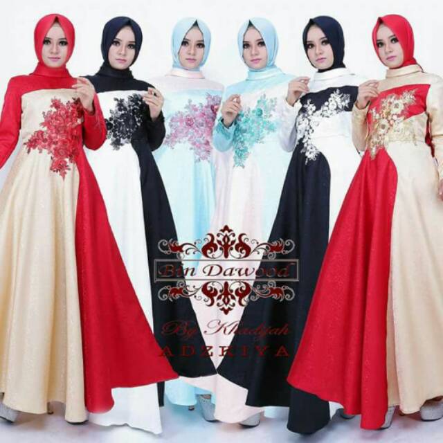Gaun Adzkiya Original Bin Dawood by Khadijah Moslem Wear.