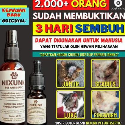 Nixunk Spray Obat Jamur Kucing Scabies Demodex Impetigo Jamur