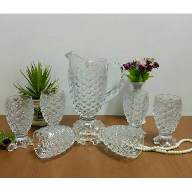 Capodimonte Gelas Nanas Kaca Kristal