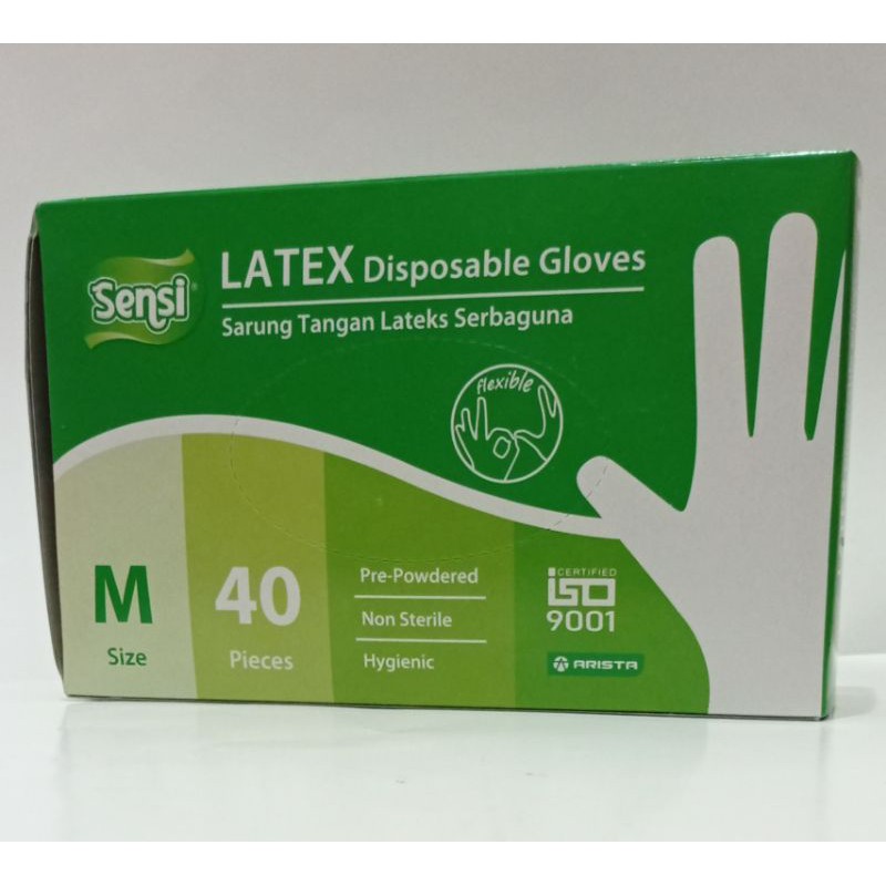 Handscoon / Sensi Latex Disposible Gloves isi 40 pcs