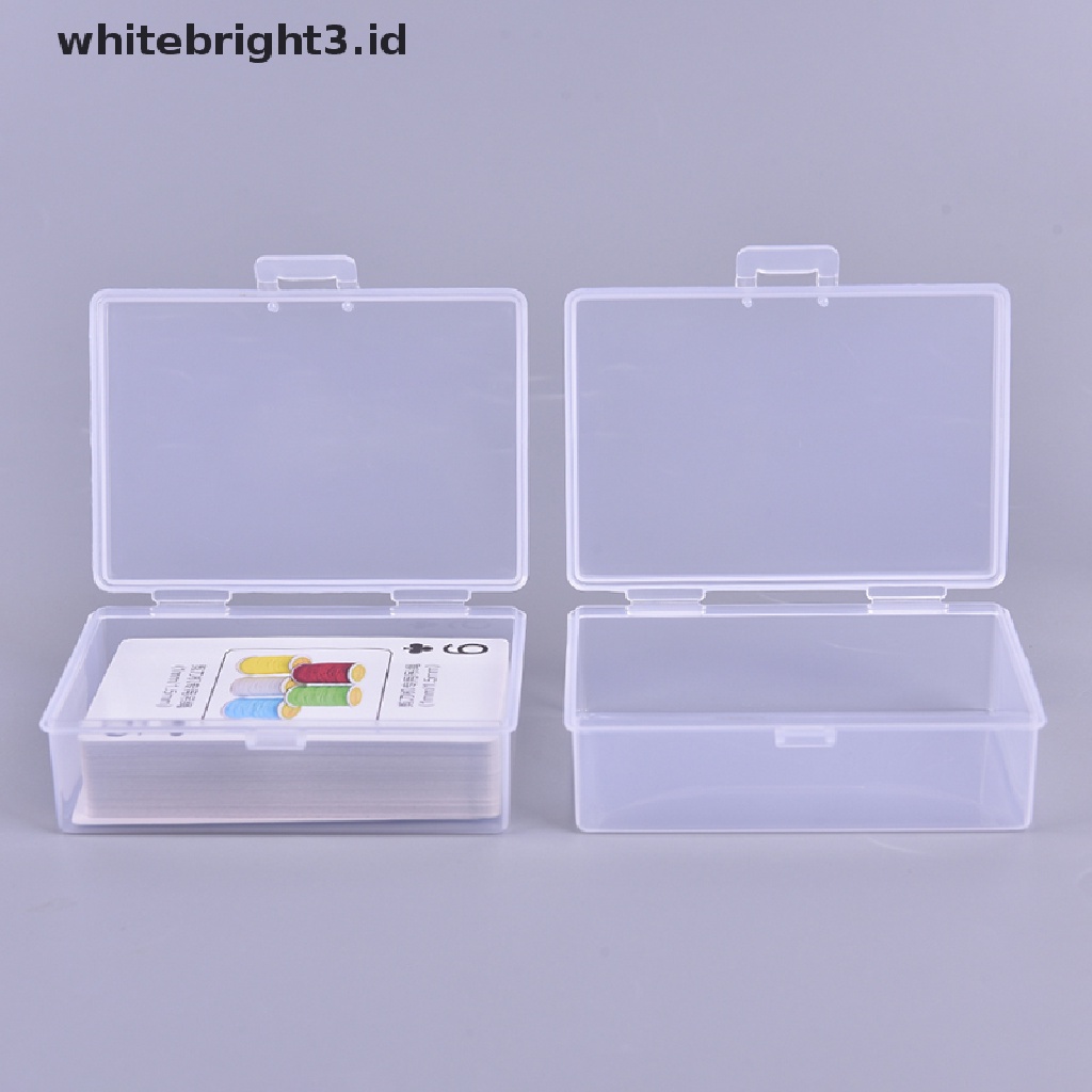 {whitebright3.id} 2pcs/set Transparent Plastic Boxes Playing Cards Container Storage Poker Case ,