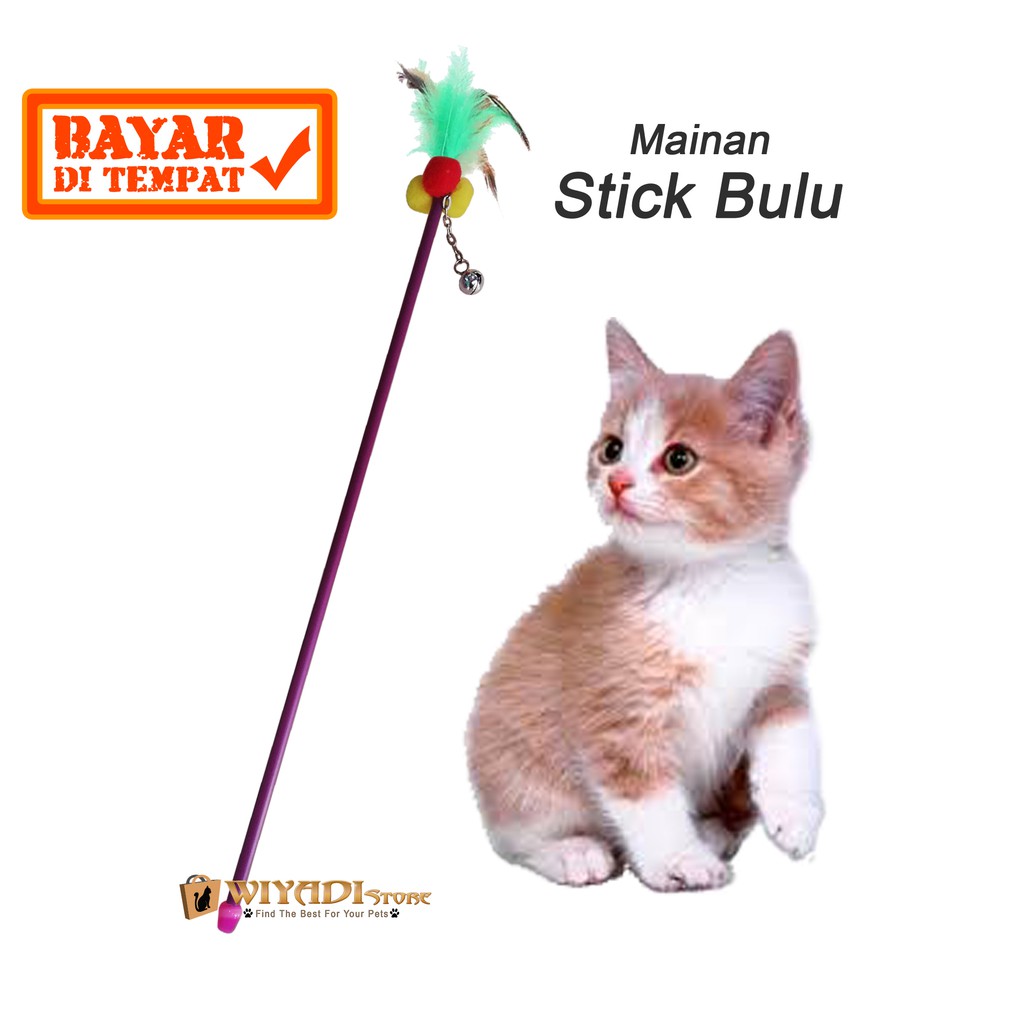 Mainan Kucing Cat Toys Stick stik bulu Rainbow untuk kucing aktif