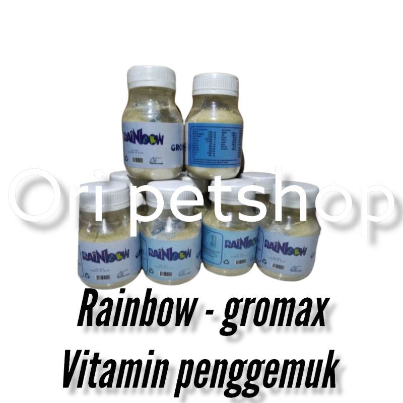 rainbow grow max 90 gr - vitamin penggemuk kucing gromax