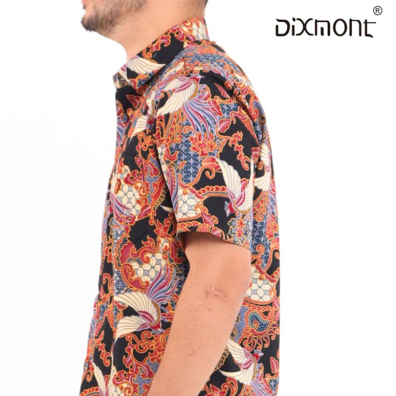 Dixmont Kemeja Pria Batik Pendek Hem BS00121