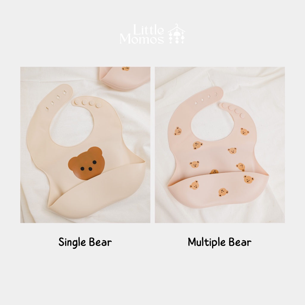 Little Momos Premium Bear Silicone Baby Bib