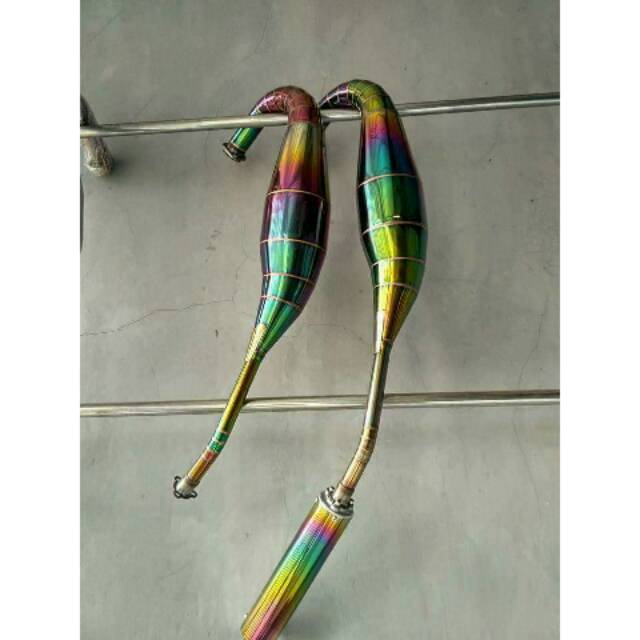 Knalpot Ninja 2 tak Hanacaraka Racing Rainbow Full Stainless