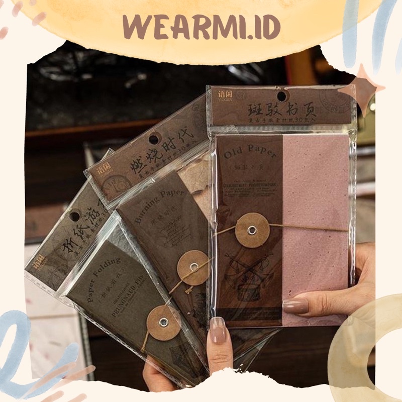 

30 Pcs Kertas Motif Aesthetic Vintage Retro Scrapbook Bujo Jurnal DIY Aesthetics Wearmi