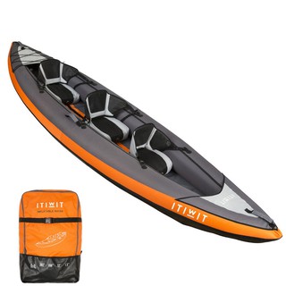 Perahu karet perahu kayak perahu kano 3 kursi inflatable 3 seat canoe kayak orange