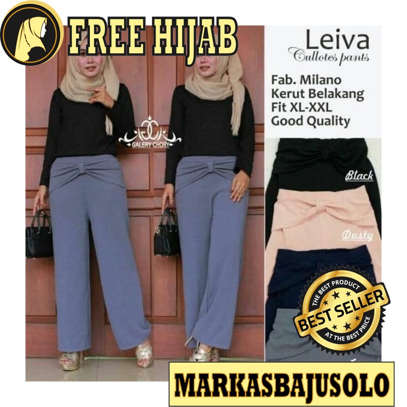 LEIVA PANTS / CELANA BAGGY PANTS PANT  WANITA JUMBO JEANS KOTAK