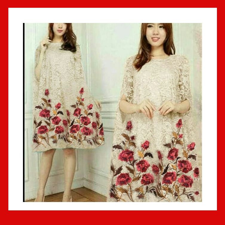 Dress Kaftan Nagita Brukat Mocca New Terbaru