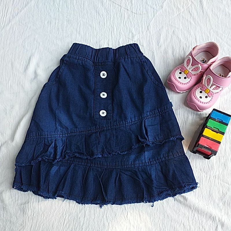 rok jeans anak perempuan usia 2 - 5thn / rok pendek jeans anak