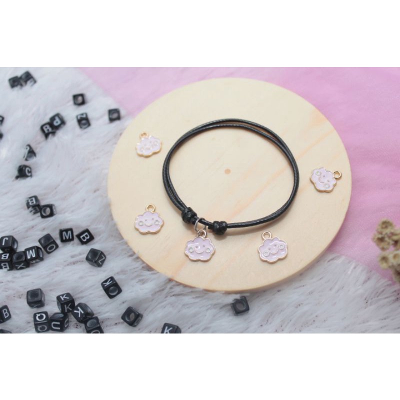 GELANG / KALUNG CANTIK IMUT LIONTIN SMILE AWAN Gelang couple / gelang nama / gelang Costum / gelang persahabatan / gelang huruf / gelang murah