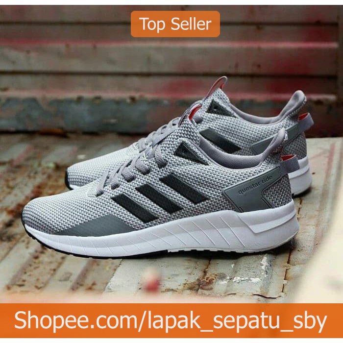 Sepatu Adidas Sport Questar Ride Grey Original - Abu Abu Muda 43