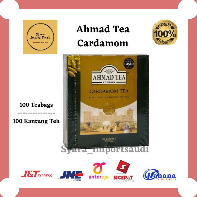 ahmad tea london black ahmad tea cardamom tea teh Hitam kapulaga isi 100 kantong