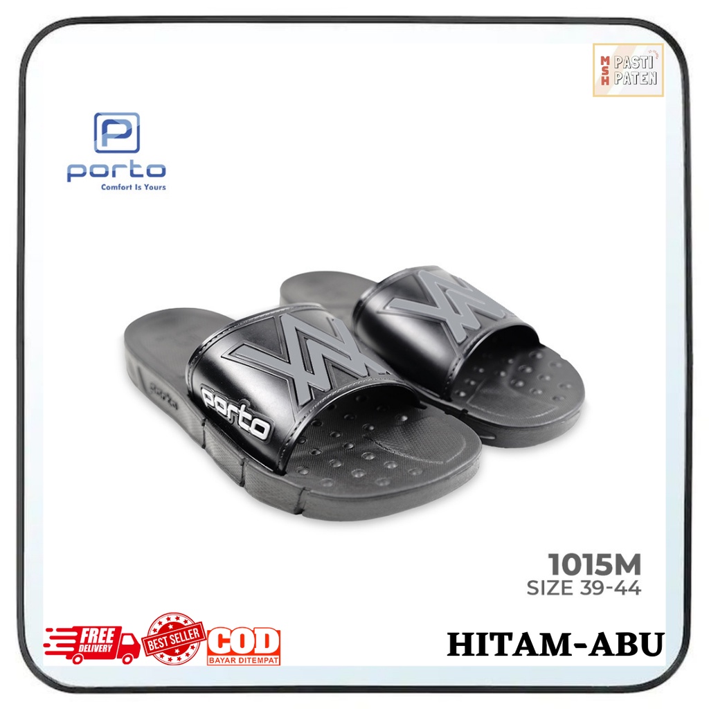 Sandal kasual pria model selop terbaru ori porto 1015m ukuran 39-44 bisa cod