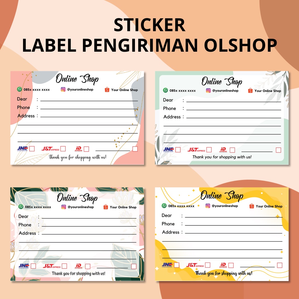 

(Isi 35 pcs) Sticker Label Pengiriman / Sticker Paket Olshop / Label Alamat pengiriman
