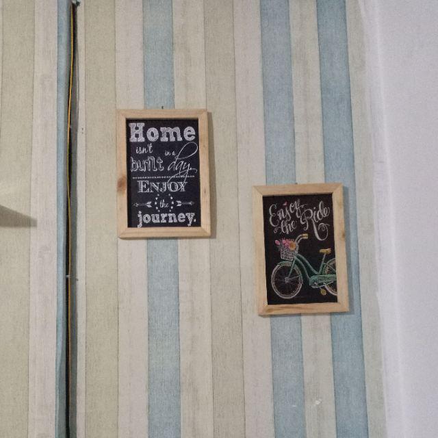 Kh20 - Hiasan Dinding Frame Bingkai Kayu Poster Quotes Vintage Dekorasi Cafe Kitchen Papan Tulis