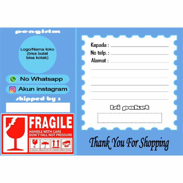 

Stiker alamat pengiriman untuk online shop - stiker custom