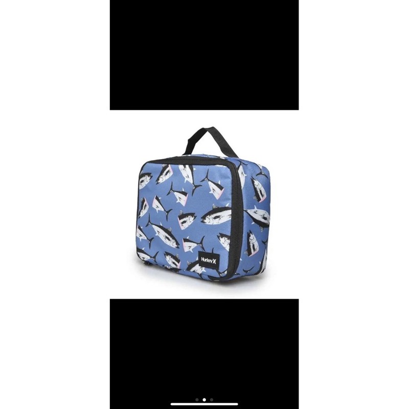TAS BEKAL MAKAN HURLEY HU0141 OAO PRINTED LUNCH BAG BLUE ORIGINAL