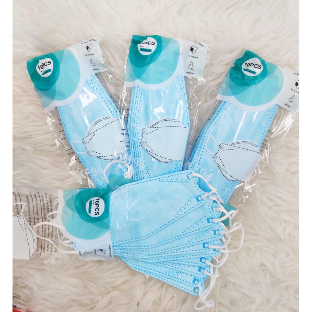 MASKER DUCKBILL PUTIH / HITAM 3D 3ply ISI 50pcs Setara Mouson Alkindo-(isi 10) KF BIRU