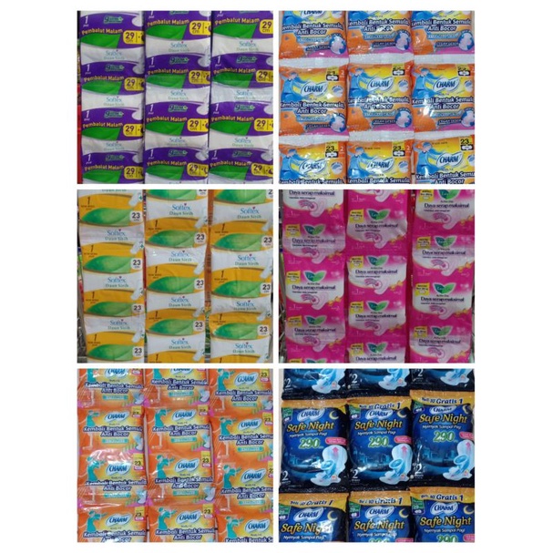 CHARM, LAURIER, SOFTEX RENTENG ISI 10 SACHET