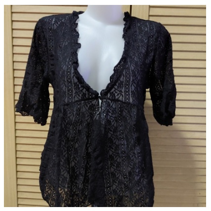 cardigan rajut wanita import outer hitam
