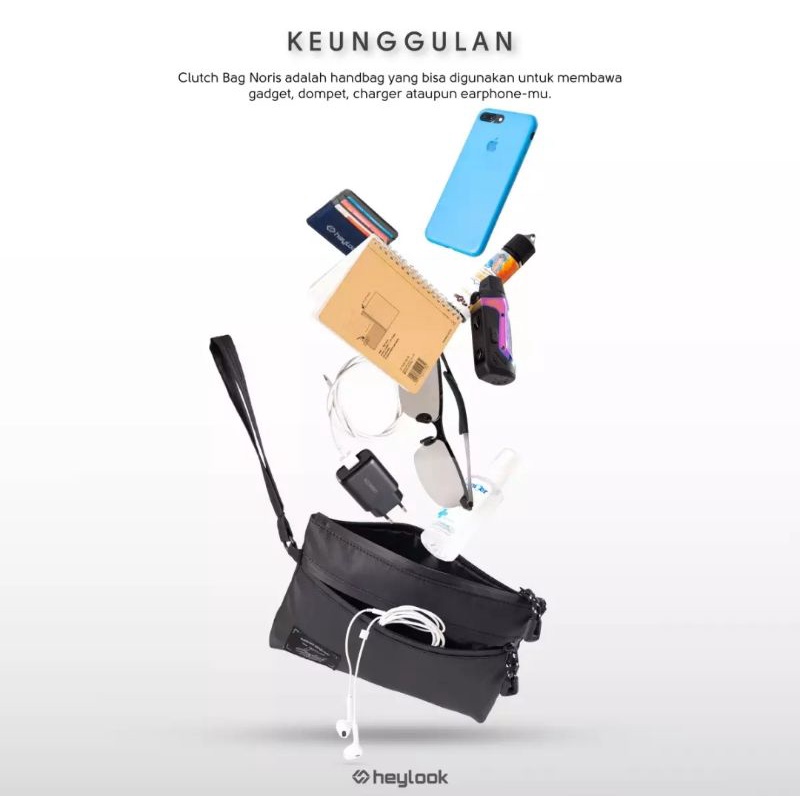 Tas Genggam / Clutch Bag Noris Tas Genggam Pria Wanita Heylook / Handbag Waterproof / Tahan Air
