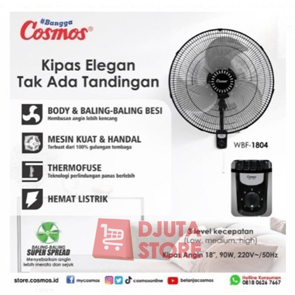 Cosmos WBF-1804 Kipas Angin Dinding Besi 18 inch
