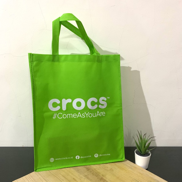 Spunbond Bag Crocs Sepatu Sandal Asli Original Branded Shopping Bag