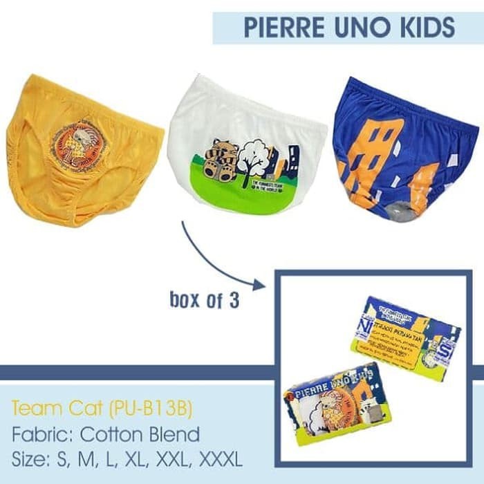 Pierre Uno Kids - Celana Dalam Anak Laki-laki - Team Cat - 3 Pcs