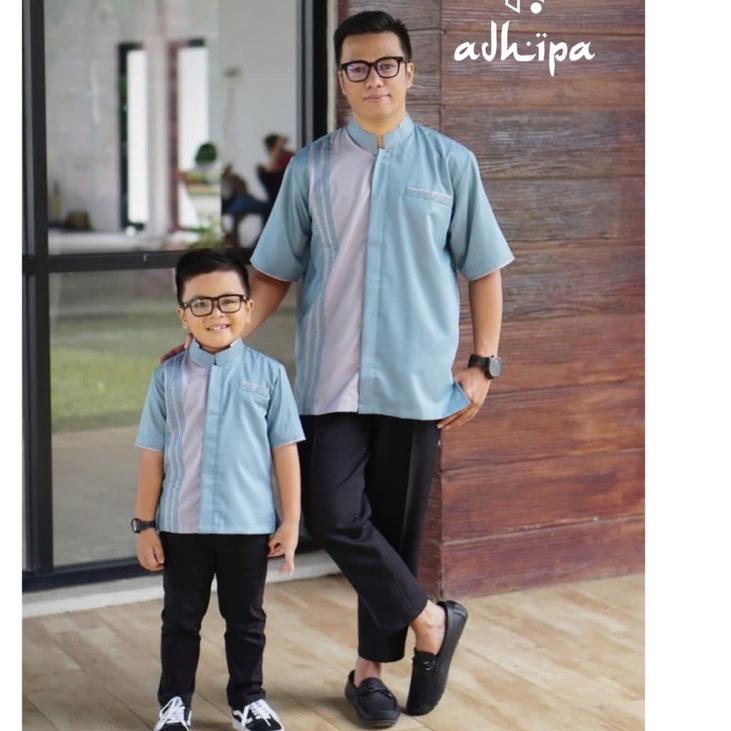 [KODE WCC] Baju Koko Couple Ayah dan Anak HIJAU WARDAH var Abu