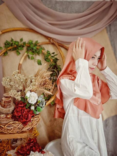 Jilbab Instan Terracota / Hijab Instant Premium Terracota / Krudung Instan Terracota